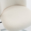 Chaise de bureau Melelle bouclette pivotante réglable crème