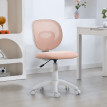 Chaise de bureau ergonomique Boel réglable en tissu résille vieux rose