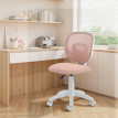 Chaise de bureau ergonomique Boel réglable en tissu résille vieux rose