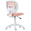 Chaise de bureau ergonomique Boel réglable en tissu résille vieux rose