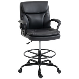 Pelroy Chaise bureau réglable repose pieds noir