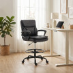 Pelroy Chaise bureau réglable repose pieds noir