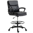 Pelroy Chaise bureau réglable repose pieds noir