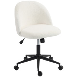 Selia Chaise de bureau pivotante réglable bouclette crème