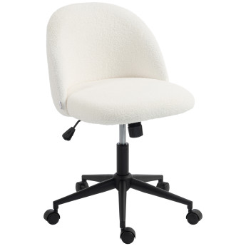 Selia Chaise de bureau pivotante réglable bouclette crème