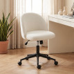 Selia Chaise de bureau pivotante réglable bouclette crème