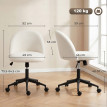 Selia Chaise de bureau pivotante réglable bouclette crème