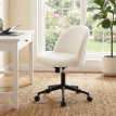 Selia Chaise de bureau pivotante réglable bouclette crème
