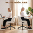 Selia Chaise de bureau pivotante réglable bouclette crème