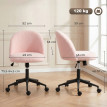 Chaise de bureau Delvaine pivotante réglable bouclette rose