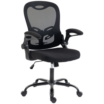 Chaise de bureau Ismont ergonomique accoudoirs relevables noire