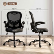 Chaise de bureau Ismont ergonomique accoudoirs relevables noire