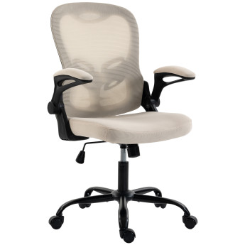 Chaise de bureau Avanot ergonomique accoudoirs relevables beige