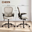 Chaise de bureau Avanot ergonomique accoudoirs relevables beige