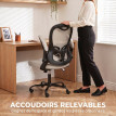 Chaise de bureau Avanot ergonomique accoudoirs relevables beige