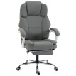 Rétesur chaise de bureau inclinable repose pieds synthétique gris