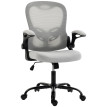 Chaise de bureau Lélac ergonomique accoudoirs relevables gris clair