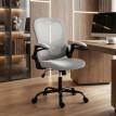 Chaise de bureau Lélac ergonomique accoudoirs relevables gris clair