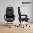 Quinville fauteuil de bureau inclinable avec repose pieds noir