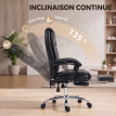 Quinville fauteuil de bureau inclinable avec repose pieds noir