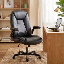 Chaise de bureau Delès ergonomique accoudoirs relevables noire