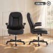 Chaise de bureau Delès ergonomique accoudoirs relevables noire