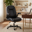 Chaise de bureau Delès ergonomique accoudoirs relevables noire