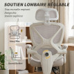 Chaise de bureau Nelsaoray ergonomique inclinable avec repose pieds gris clair