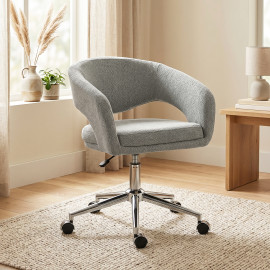 Chaise de bureau Lanioisec design ergonomique dossier ajouré gris