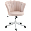 Chaise bureau Nortaenès velours coquillage design rose poudré blanc