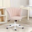 Chaise bureau Nortaenès velours coquillage design rose poudré blanc