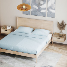 Table de chevet Gateval murale avec tiroir coulissant effet bois clair