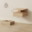 Tables de chevet murales Helione avec tiroir et niche bois clair
