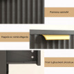Chevets suspendus Maeron design cannelé tiroir niche noir et or