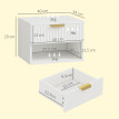 Maville Lot de 2 chevets suspendus cannelés blanc et or