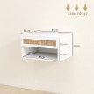 Lot de 2 chevets suspendus Lortay cannage rotin blanc