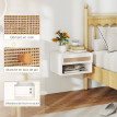 Lot de 2 chevets suspendus Lortay cannage rotin blanc