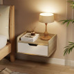 Dorec lot de 2 tables de chevet murales avec tiroir naturel