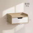 Dorec lot de 2 tables de chevet murales avec tiroir naturel