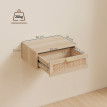 Lot de 2 tables de chevet murales Léyor rotin effet bois naturel chêne