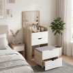 Coiffeuse Gayou 3 en 1 avec tabouret et rangement chêne blanc