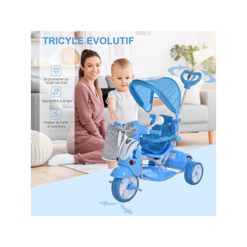 Siège De Remplacement Pour Tricycle Enfant – 9,8x10,2 Pouces, Plastique épaissi Bleu, Avec Poignée, Montage Facile