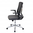 Chaise de bureau HWC-J53, chaise pivotante chaise de bureau, ergonomique similicuir ~ Gris