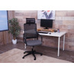 Chaise de bureau HWC-J52, chaise pivotante chaise de bureau, appui-tête ergonomique, similicuir ~ gris