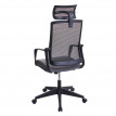 Chaise de bureau HWC-J52, chaise pivotante chaise de bureau, appui-tête ergonomique, similicuir ~ gris