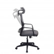 Chaise de bureau HWC-J52, chaise pivotante chaise de bureau, appui-tête ergonomique, similicuir ~ gris