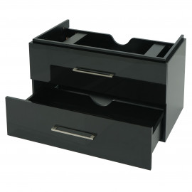 Premium Meuble sous-lavabo HWC-D16, meuble sous-lavabo Meuble de salle de bain, brillant 90cm ~ noir