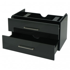 Premium Meuble sous-lavabo HWC-D16, meuble sous-lavabo Meuble de salle de bain, brillant 90cm ~ noir