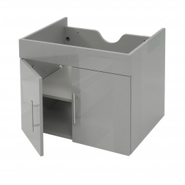 Meuble sous-lavabo HWC-D16, meuble sous-lavabo meuble de salle de bain, brillant 60cm ~ gris