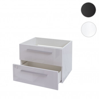 Meuble sous-vasque HWC-C11, meuble sous-vasque pour salle de bain, brillant, soft close ~ noir, 46x90cm